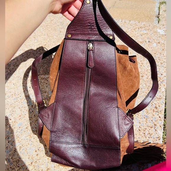 Frye Clara Fringe Leather Suede backpack - Picture 4 of 7